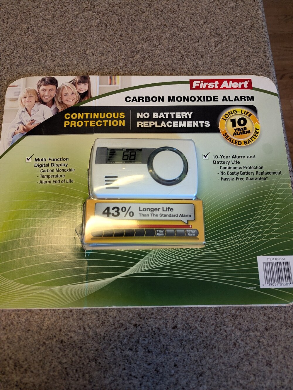 First Alert Carbon Monoxide Alarm w/ 10 Year Battery and Alarm Life New & Sealed